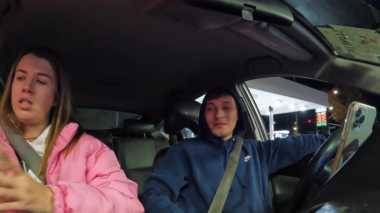 Addy Broke: Girl Sucking Dick Stranger in Car Sucked All the Cum