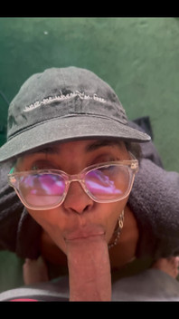 Nerdy Goth Girl Gets on Her Knees for a POV Blowjob