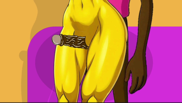 Octopussy Lovers Club: Ehefrau betrügt ihren ehemann mit einem Fitnesstrainer. Karikatur. Simpsons parodie