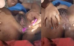 Vibrator-seksspeeltjes Stop de vibrator in je poesje en laat het poesje water leeglopen
