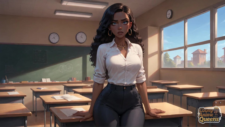 Ebony Anime Queens: エボニー・スカーティング・クイーンの寝室オーガズム:熱いダークカラーのXXXポルノ!