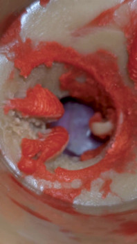 The Camera Inside the Deep Pussy Records a Huge Ejaculation with a Stuck Condom 4K