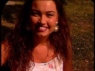 Lucky Cooch: Curly hair babe getting interviewed