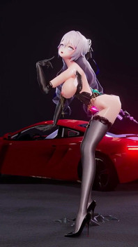 [mmd] Sắt gãy vịt lớn vịt-nữ hoàng váy đen lụa thanh lịch hoa văn succubus