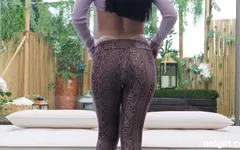 Fitness babe with shaped ass gets stuffed with big white cock