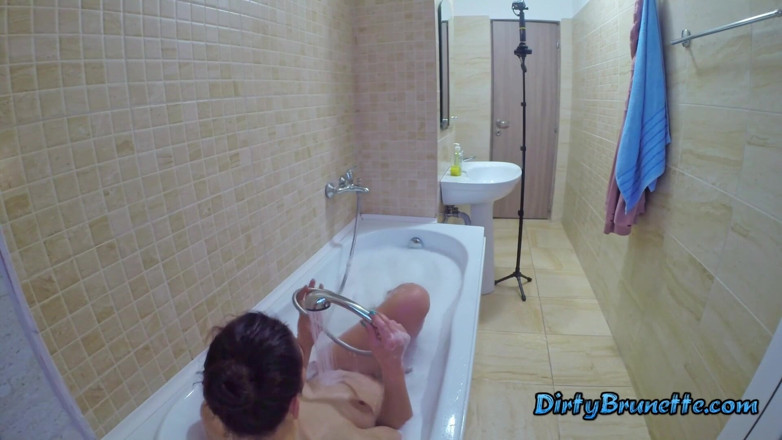Dirty Brunette: Smoking before fucking with her husband - Taking a shower and...