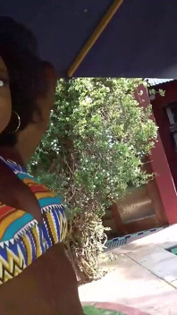 Ebony African Amateur Girlfriend Fucked Outdoors!
