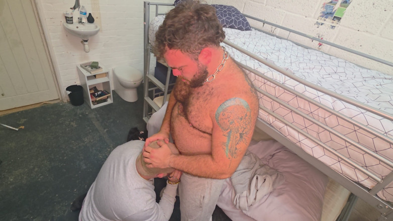 ScruffyStocky: Handcuffed Prison Inmate Serviced Rough Then Stretched Wide Open Against...