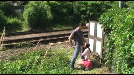 East Public: Spies two young men fucking by the train tracks