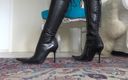 Lady Victoria Valente: Шоу Stiletto в кожаных сапогах на высоких каблуках