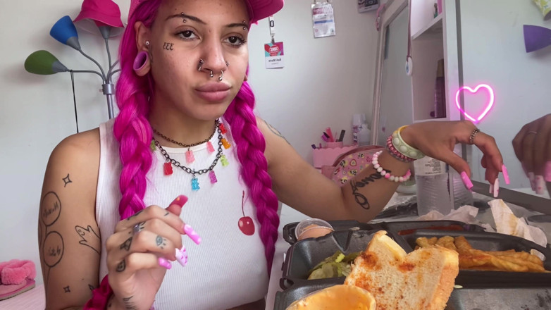 Nali Marie: Spicy Food Mukbang Overeating Facestuffing Petite Girl Eating Hot Food...