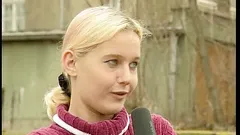 Blonde teen gets naked at vintage casting