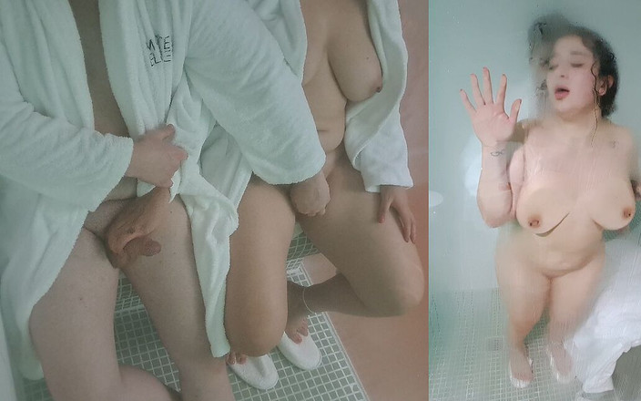 Miss Squirting: Isteri jalang mengongkek orang asing di sauna