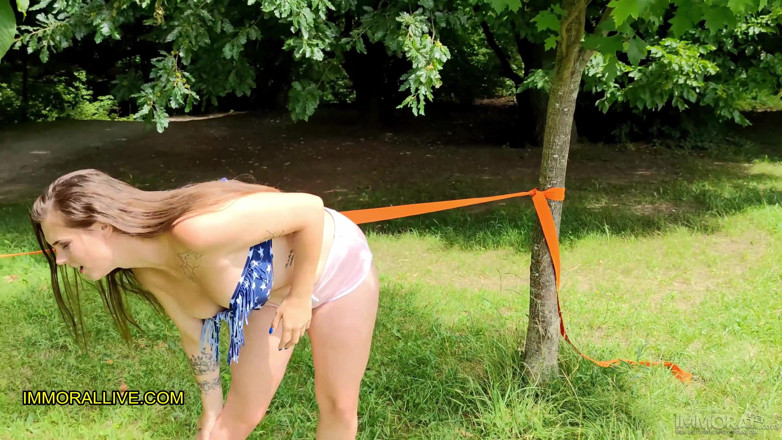 Immoral Family: Stepfather and step son pick up busty teen working out...