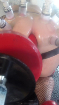 Close-up on Fucking Machine in Ass Cunt Fucked with Vacuum