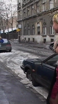 Snowy Exhibitionist Flashes Pussy and Ass in Public