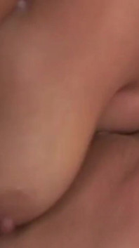 He Eagerly Licks Her Big Tits