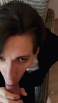Wealthy Stepdaddy Calls Bellboy and Fucks Him in the Mouth with His Big Cock