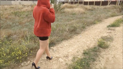 RedRoseRus: Pantat nilon seksi di luar ruangan