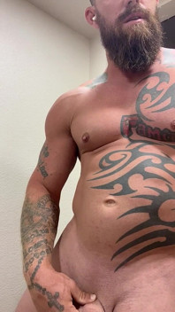 Tattooed Viking Flexes While Stroking for You