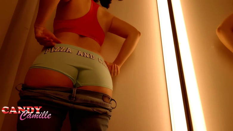 Kndy Kmille: Horny Teen Uses Her Dildo in a Locker Room