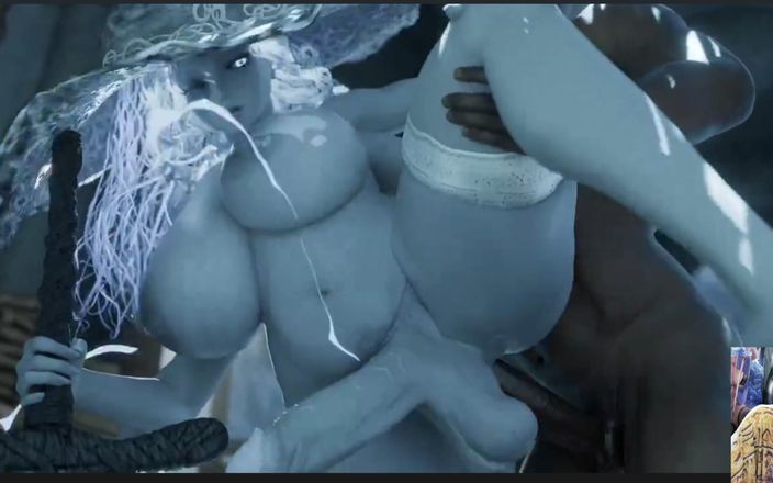 L6RD7BLU3 FUTA: Grande enorme futa lacta lactando peito Ranni é fodida em seu...