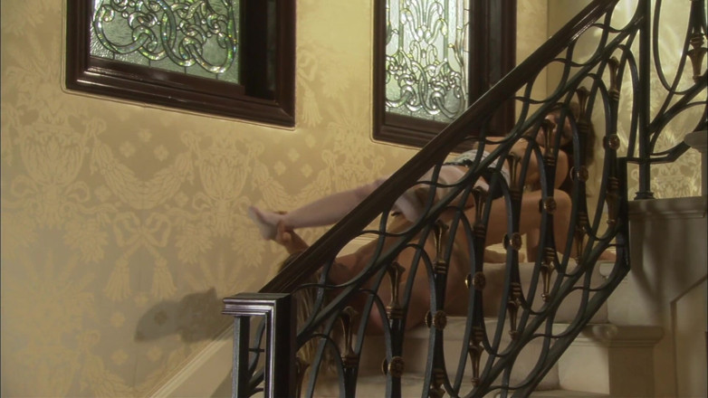 Pink Kitty: Roxy Jezel hardcore fucking on stairs