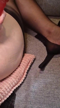 Self-fucked in both holes