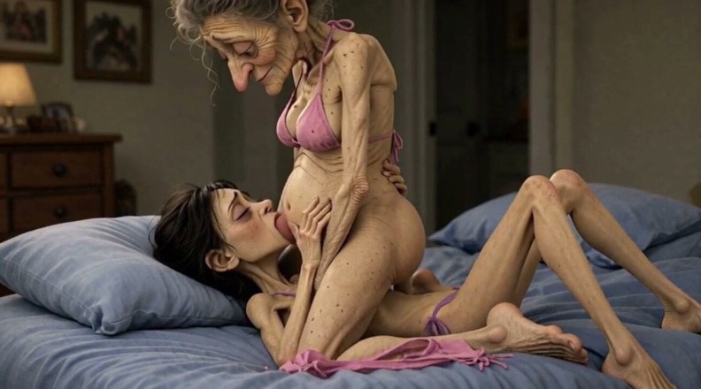 YOUR BEST FANTASY: Old Woman Rubs Her Pussy on a Young Woman