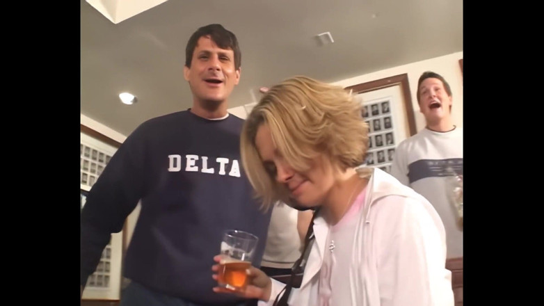 Young Sinner: Threesome - Young Blondie Takes 2 Big Cocks at Brotherhood Party
