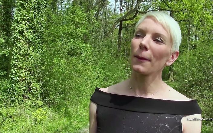 Hard Euro sex: Tall short haired milf takes a big cock up her...