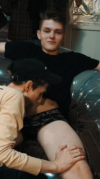 Hot sex on a transparent in inflatable chair
