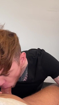 Tattooed Lad Sucks My Thick Cock