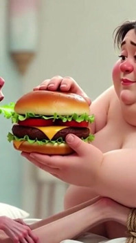 Extremamente magra vs maciça sessão de alimentação com grandona