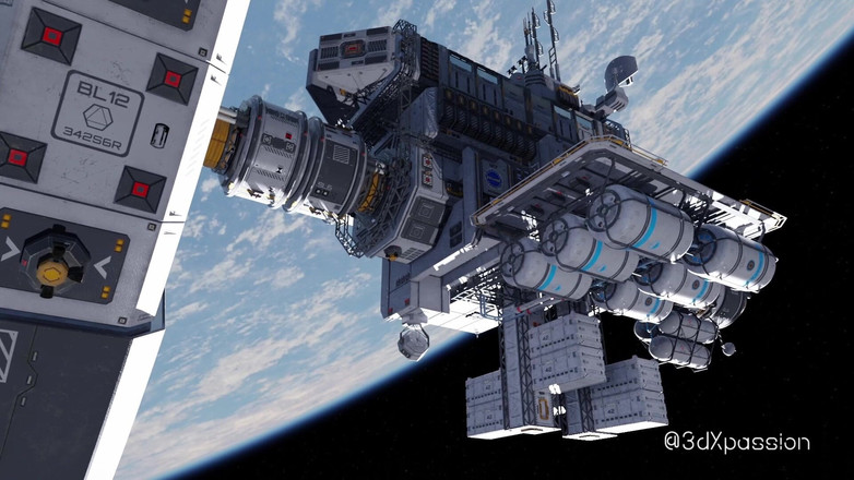 3dxpassion: Nexus 3轨道元。与性感的金发女郎在空间站上的 3D 动画性爱