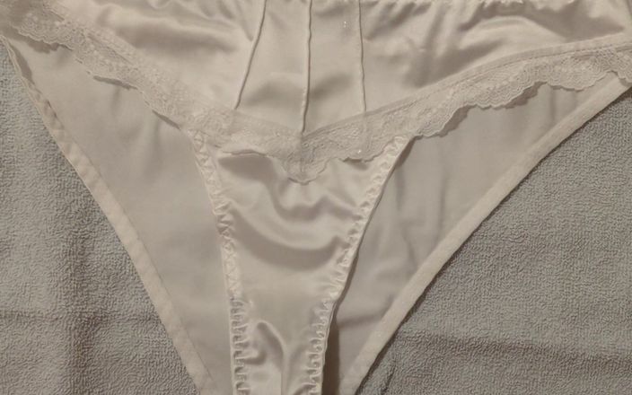 Marriedresser: Wearing, Wanking and Cumming in Wife's Worn Satin Panties