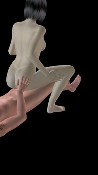 Porno animat 3D - fată frumoasă călărind pula unui bărbat asiatic în pizdă și cur