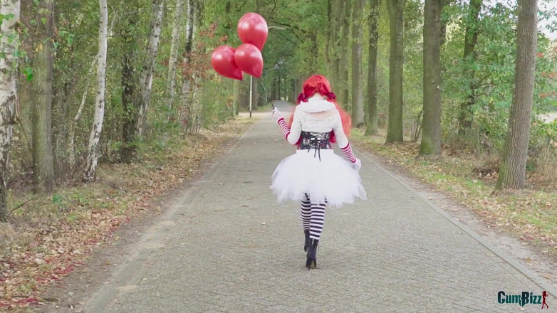 Cumbizz: Dutch Halloween teen swallows every cum load