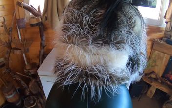 Deep-throat Cum Play and Camel-toe- Leather and Fur Fetih 255