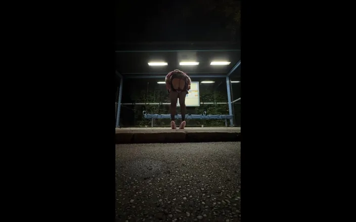 SissyDaniella: Sissy Playing at Bus Stop