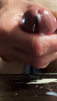 Single Solo Male Edging His Wet Sloppy Dirty Dick on Wood