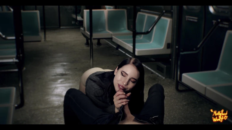 MollyRedWolf: Beautiful Stranger Sucked Me in Train - Mollyredwolf