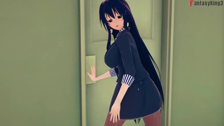 Fantasy king: Rossweisse casi me atrapa follando a Akeno - serie de locura...