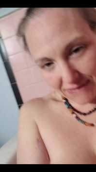 Taking a bath after getting cum on my tits