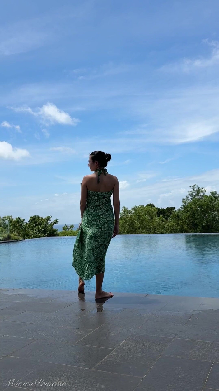 Princess Monica: Teasing at the Pool in Micro Bikini, Swimming