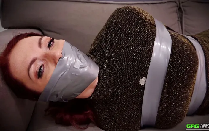 Gag Attack: Mila in tape bondage