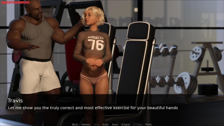 Naughty gameplays: Hotwife #27 - Horny Slut Wife Sucks Huge BBC in the Gym - 3D...