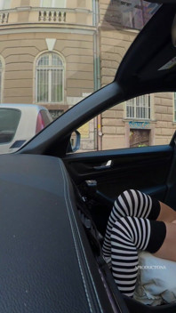 Desperately Wetting Panties, Golden Shower and Mouth Piss in My New Car