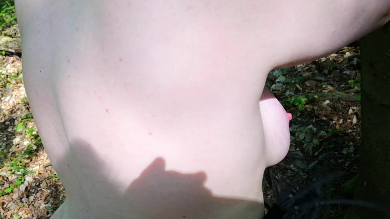 Bouncy Tits Action: Spank my ass and tits outdoor while I'm naked