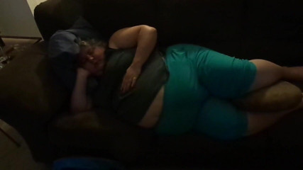 BBW nurse Vicki adventures with friends: Rubbing my big fat belly for you